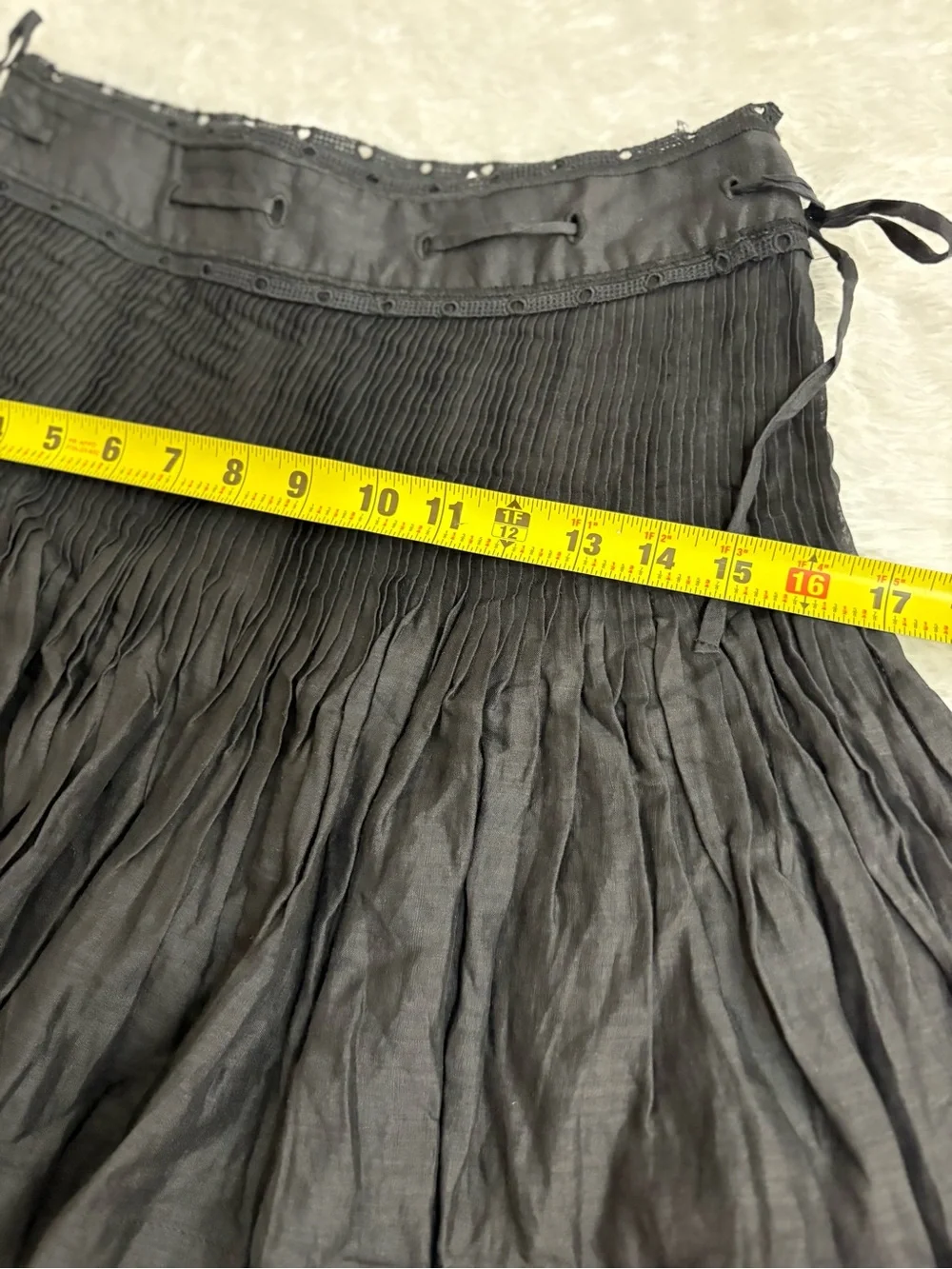 J CREW Pintuck bow mini skirt in ramie Black Eyelet Whimsigoth Mini Skirt Size 0